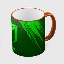 Кружка 3D Atletico Madrid - green gradient, цвет: 3D-оранжевый кант