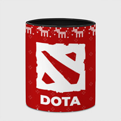 Кружка 3D Новогодний Dota с оленями, цвет: 3D-белый + черный — фото 2