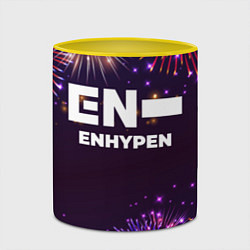Кружка 3D Праздничный Enhypen, цвет: 3D-белый + желтый — фото 2