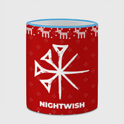 Кружка 3D Новогодний Nightwish с оленями, цвет: 3D-небесно-голубой кант — фото 2