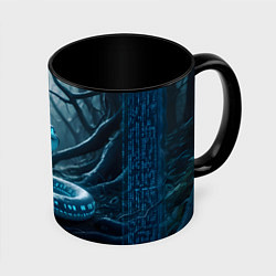 Кружка 3D Цифровая змея, цвет: 3D-белый + черный