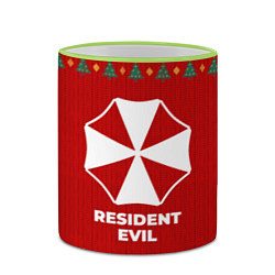 Кружка 3D Resident Evil new year, цвет: 3D-светло-зеленый кант — фото 2