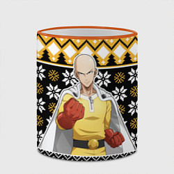 Кружка 3D One-Punch Man sweater, цвет: 3D-оранжевый кант — фото 2