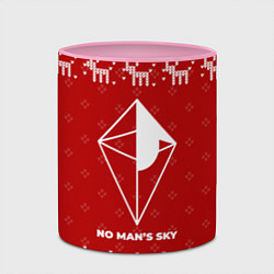 Кружка 3D Новогодний No Mans Sky с оленями, цвет: 3D-белый + розовый — фото 2