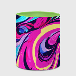 Кружка 3D Сине-розовый узор, цвет: 3D-белый + светло-зеленый — фото 2