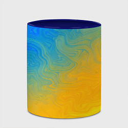 Кружка 3D Желто голубой градиент, цвет: 3D-белый + синий — фото 2