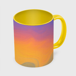 Кружка 3D Яркий градиент, цвет: 3D-белый + желтый
