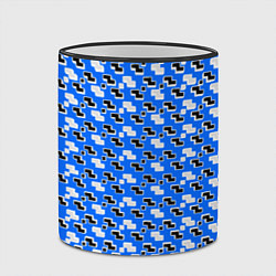 Кружка 3D Чёрно-белые фигуры на синем фоне, цвет: 3D-черный кант — фото 2