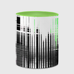 Кружка 3D Зелёно-чёрный гранж на белом фоне, цвет: 3D-белый + светло-зеленый — фото 2
