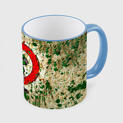 Кружка 3D Бостонские кельты, цвет: 3D-небесно-голубой кант