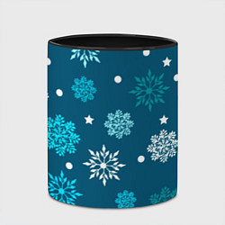 Кружка 3D Резные снежинки, цвет: 3D-белый + черный — фото 2