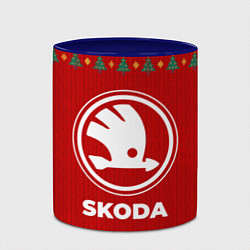 Кружка 3D Skoda new year, цвет: 3D-белый + синий — фото 2