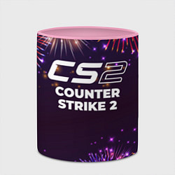 Кружка 3D Праздничный Counter Strike 2, цвет: 3D-белый + розовый — фото 2