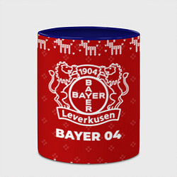 Кружка 3D Новогодний Bayer 04 с оленями, цвет: 3D-белый + синий — фото 2