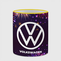 Кружка 3D Праздничный Volkswagen, цвет: 3D-желтый кант — фото 2