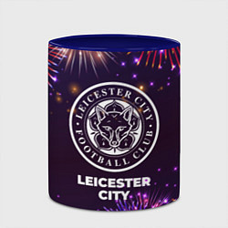 Кружка 3D Праздничный Leicester City, цвет: 3D-белый + синий — фото 2