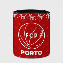 Кружка 3D Новогодний Porto с оленями, цвет: 3D-белый + черный — фото 2
