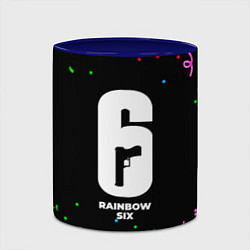 Кружка 3D Rainbow Six конфети, цвет: 3D-белый + синий — фото 2