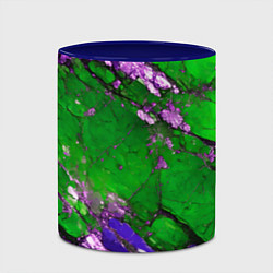 Кружка 3D A purple mineral in a green stone, цвет: 3D-белый + синий — фото 2