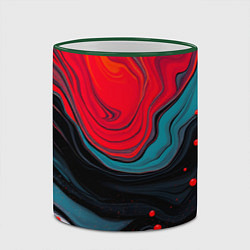 Кружка 3D Абстракция эбру, цвет: 3D-зеленый кант — фото 2