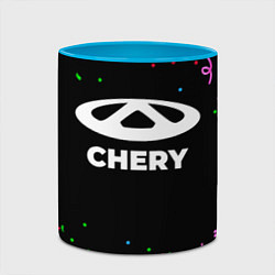 Кружка 3D Chery конфети, цвет: 3D-белый + небесно-голубой — фото 2