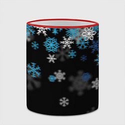 Кружка 3D Снежинки объемные, цвет: 3D-красный кант — фото 2