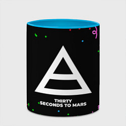 Кружка 3D Thirty Seconds to Mars конфети, цвет: 3D-белый + небесно-голубой — фото 2