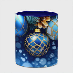 Кружка 3D Синие новогодние шары, цвет: 3D-белый + синий — фото 2