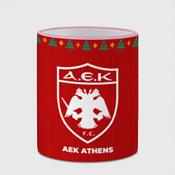 Кружка 3D AEK Athens new year, цвет: 3D-розовый кант — фото 2