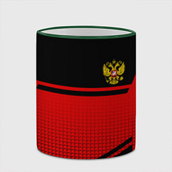 Кружка 3D Россия герб геометрия, цвет: 3D-зеленый кант — фото 2