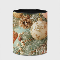 Кружка 3D Елочные новогодние игрушки, цвет: 3D-белый + черный — фото 2