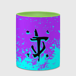 Кружка 3D Doom краски неон лого, цвет: 3D-белый + светло-зеленый — фото 2