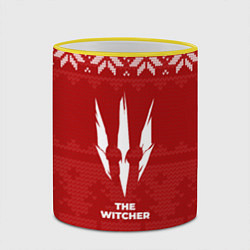 Кружка 3D Новогодний The Witcher, цвет: 3D-желтый кант — фото 2