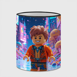 Кружка 3D Roblox в неоновом городе, цвет: 3D-черный кант — фото 2