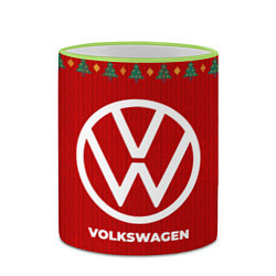 Кружка 3D Volkswagen new year, цвет: 3D-светло-зеленый кант — фото 2
