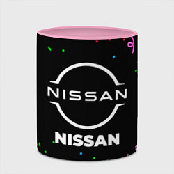 Кружка 3D Nissan конфети, цвет: 3D-белый + розовый — фото 2