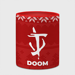Кружка 3D Новогодний Doom, цвет: 3D-белый + красный — фото 2