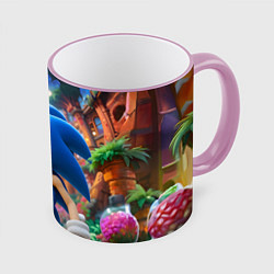 Кружка 3D Sonic красочный мир, цвет: 3D-розовый кант