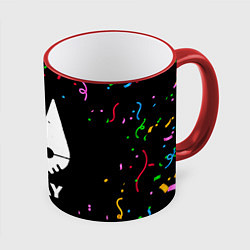 Кружка 3D Stray конфети, цвет: 3D-красный кант