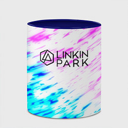 Кружка 3D Linkin park rock краски, цвет: 3D-белый + синий — фото 2