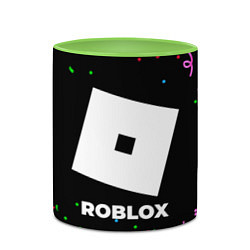 Кружка 3D Roblox конфети, цвет: 3D-белый + светло-зеленый — фото 2