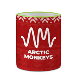 Кружка 3D Новогодний Arctic Monkeys, цвет: 3D-светло-зеленый кант — фото 2