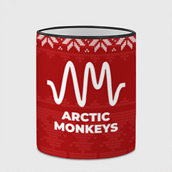 Кружка 3D Новогодний Arctic Monkeys, цвет: 3D-черный кант — фото 2