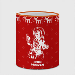 Кружка 3D Новогодний Iron Maiden с оленями, цвет: 3D-оранжевый кант — фото 2