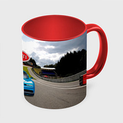 Кружка 3D Bugatti - motorsport racing route, цвет: 3D-белый + красный