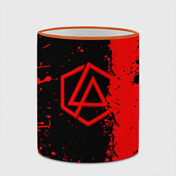 Кружка 3D Linkin park краски всплеск текстура, цвет: 3D-оранжевый кант — фото 2