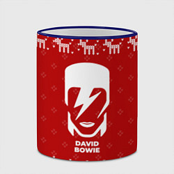 Кружка 3D Новогодний David Bowie с оленями, цвет: 3D-синий кант — фото 2