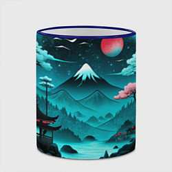Кружка 3D Коллаж из природы Японии, цвет: 3D-синий кант — фото 2
