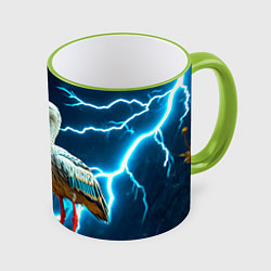 Кружка 3D Аист и гроза, цвет: 3D-светло-зеленый кант