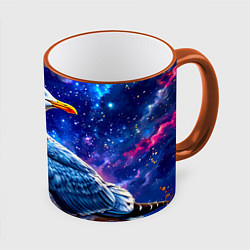 Кружка 3D Чайка и космос, цвет: 3D-оранжевый кант
